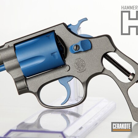 Powder Coating: Handguns,Pistol,Revolver,Ridgeway Blue H-220,Tungsten H-237