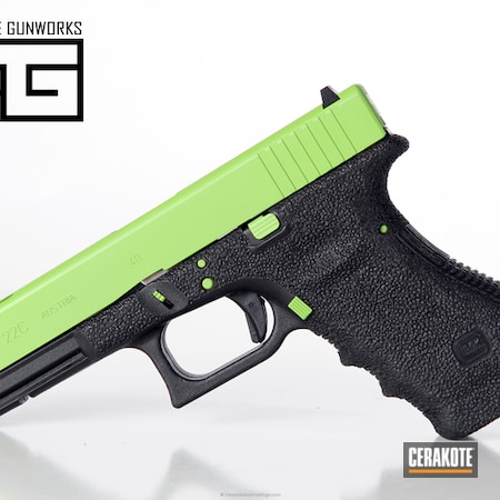 Powder Coating: Glock,Zombie Green H-168,Handguns,Pistol,Glock 23c