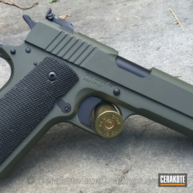 Cerakoted: .45,Graphite Black H-146,Pistol,1911,MAGPUL® O.D. GREEN H-232,Handguns
