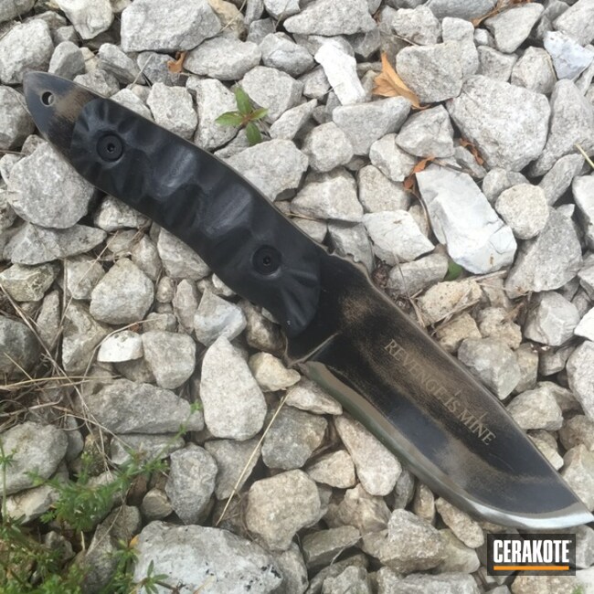 Cerakoted: Fixed-Blade Knife,Worn,Armor Black H-190,More Than Guns,Flat Dark Earth H-265,Knives