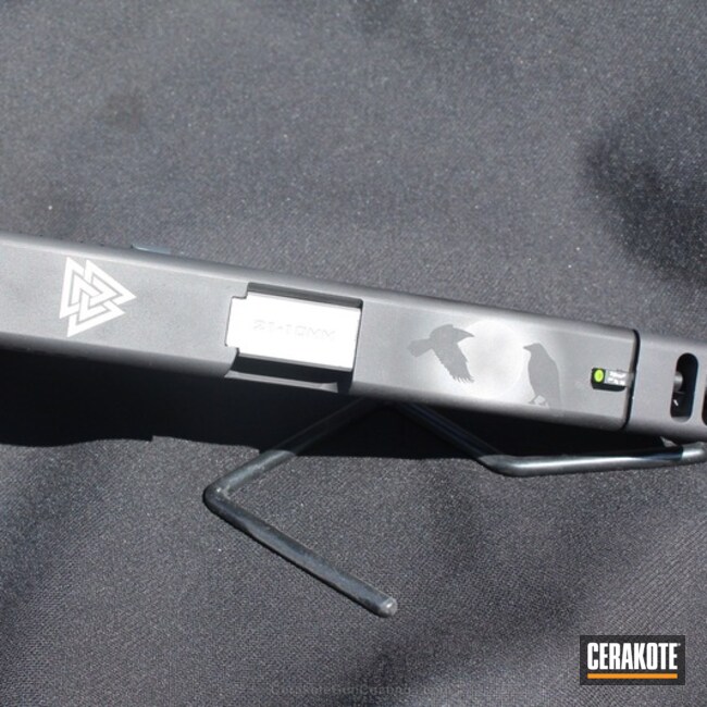 Cerakoted: Glock 21,10mm,Custom,Snow White H-136,Graphite Black H-146,Pistol,Glock,Handguns,Muzzle Brake