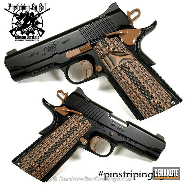 Cerakoted: Kimber 1911,Graphite Black H-146,Kimber,Pistol,1911,Handguns,Copper Brown H-149