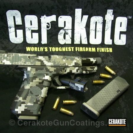 Powder Coating: Satin Aluminum H-151,Glock,Handguns,Blue Titanium H-185,Armor Black H-190