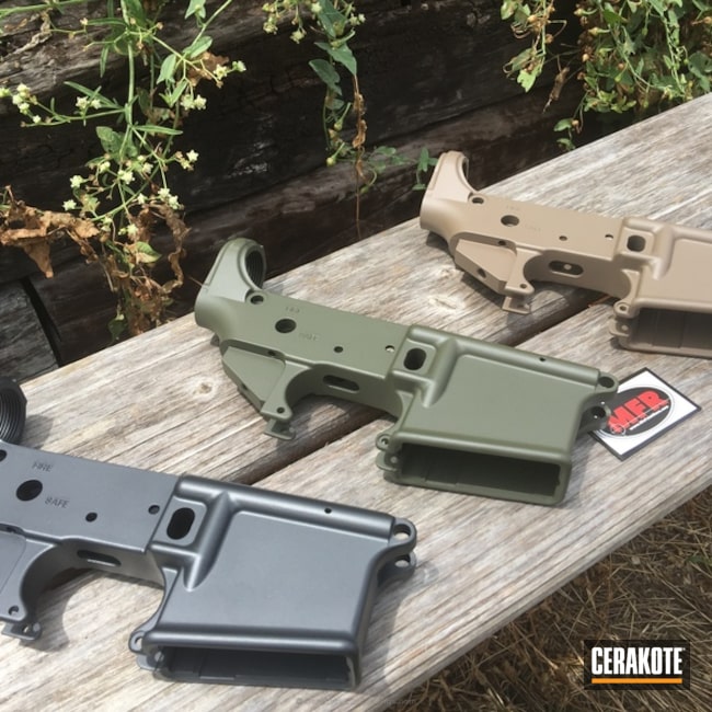 Cerakoted H-210 Sig Dark Grey With H-257 Texas Tan And H-231 Magpul Foliage Green