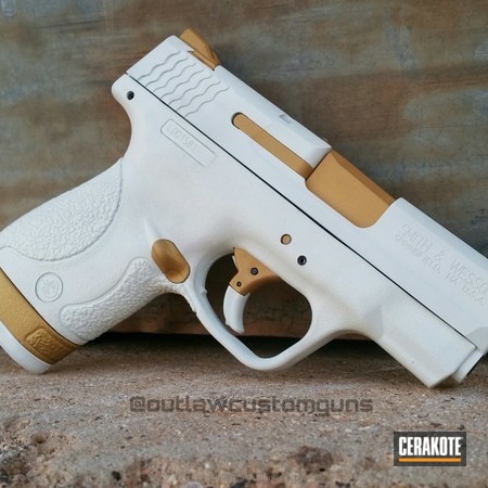 Powder Coating: Smith & Wesson,Snow White H-136,M&P Shield,Handguns,Pistol,Gold H-122