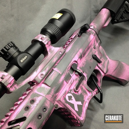 Powder Coating: Ladies,Sniper Grey H-234,Tactical Rifle,Battleworn,Nikon,Breast Cancer Awareness,Optics,Prison Pink H-141