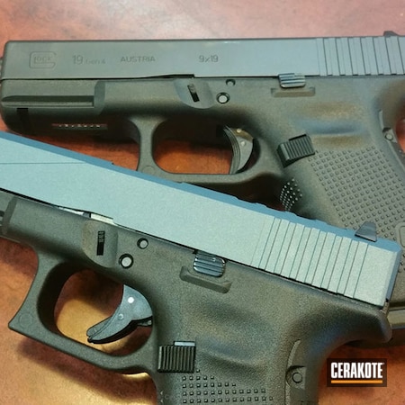 Powder Coating: 9mm,Glock,Handguns,Pistol,Blue Titanium H-185,Glock 19,Glock Gen 4