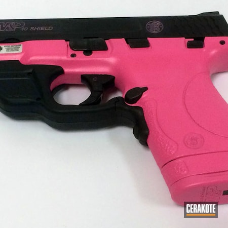 Powder Coating: Smith & Wesson M&P,Smith & Wesson,Bazooka Pink H-244,Ladies,Handguns,Pistol,Laser