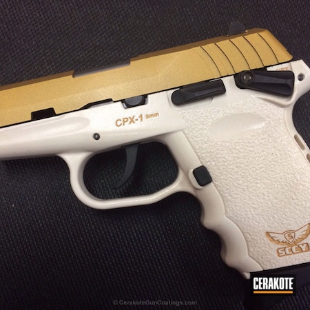 Powder Coating: 9mm,Bright White H-140,Handguns,Pistol,Gold H-122,SCCY,CPX-1