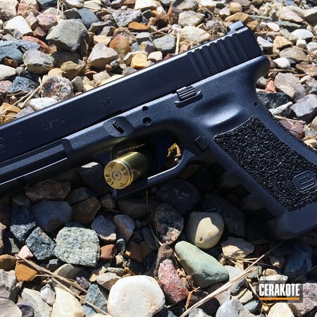 Powder Coating: 9mm,Graphite Black H-146,Glock,Handguns,Pistol,Sniper Grey H-234,Stippled,Glock 17