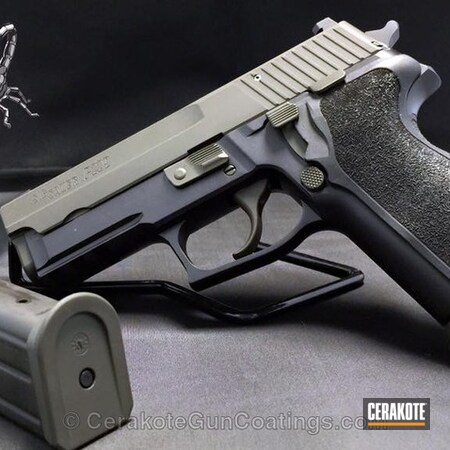 Powder Coating: Sig Sauer P229,Graphite Black H-146,Two Tone,Sig Sauer,Handguns,Pistol,Sig Sauer P220,MAGPUL® O.D. GREEN H-232