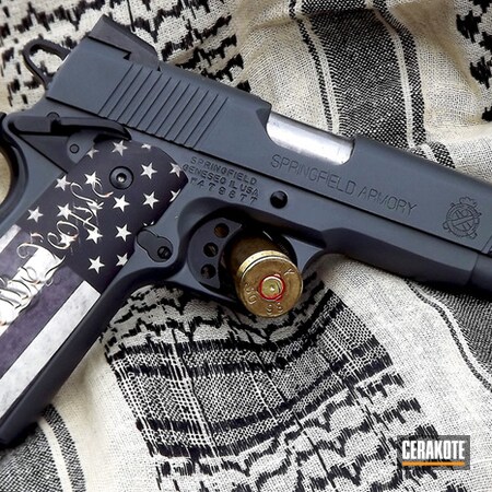 Powder Coating: Graphite Black H-146,Handguns,Pistol,Springfield 1911,McMillan Grey H-201,Springfield Armory,Constitution