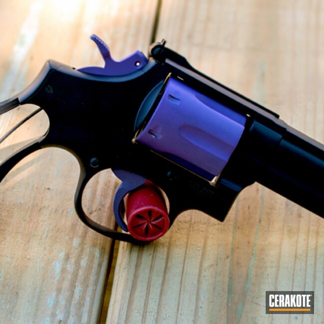 Cerakoted: S&W 357 Magnum,Graphite Black H-146,.357 Magnum,Bright Purple H-217,Smith & Wesson,Revolver,Handguns