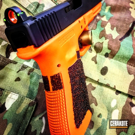 Powder Coating: Hunter Orange H-128,Glock 20,Graphite Black H-146,Glock,Handguns,Pistol