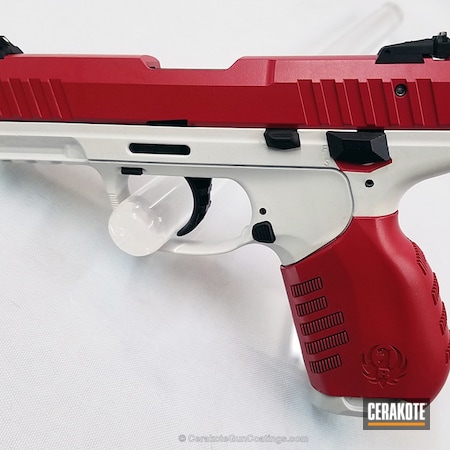 Powder Coating: Bright White H-140,Graphite Black H-146,Handguns,Pistol,FIREHOUSE RED H-216,Ruger,Ruger SR22