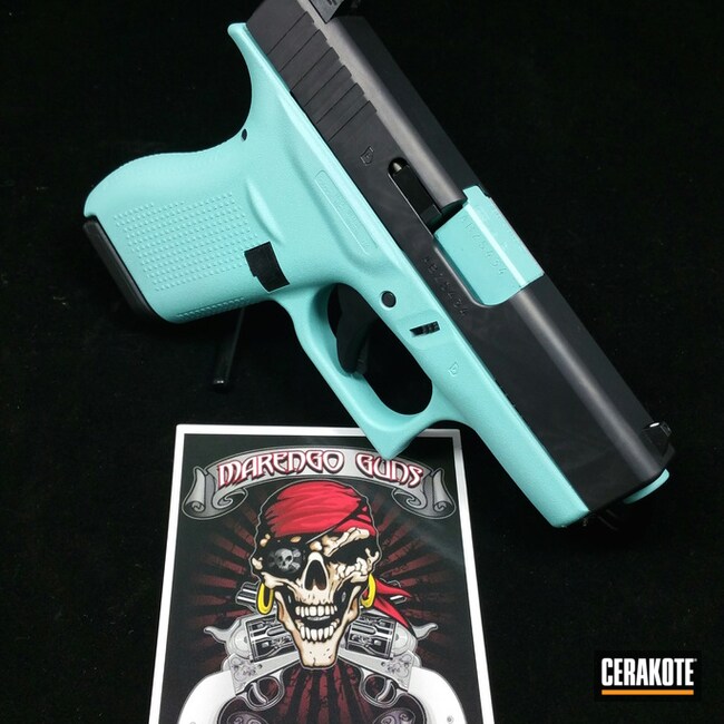 Cerakoted: Glock 42,Robin's Egg Blue H-175,.380,Pistol,Glock,Handguns,Ladies