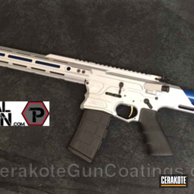 Cerakoted H-255 Crushed Silver With H-171 Nra Blue