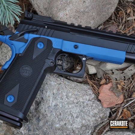 Powder Coating: Graphite Black H-146,Handguns,Ridgeway Blue H-220,STI