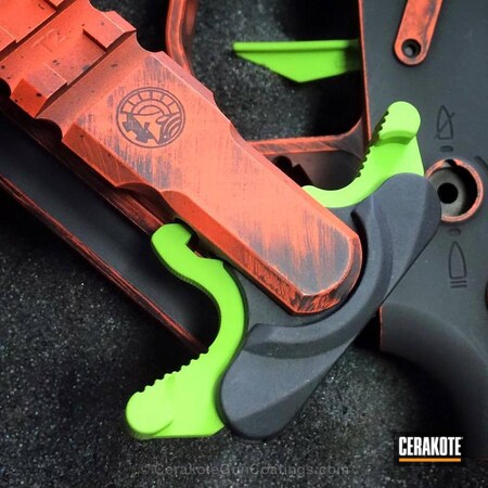 Powder Coating: Hunter Orange H-128,Graphite Black H-146,Zombie Green H-168,Charging Handle,Gun Parts
