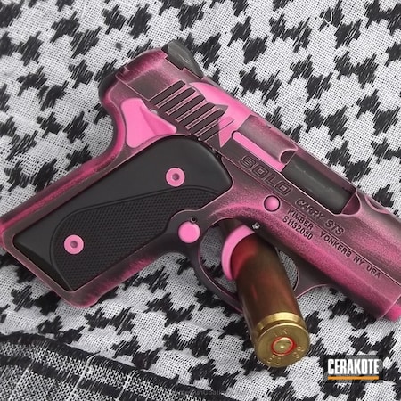 Powder Coating: Graphite Black H-146,Kimber,Kimber Solo,Distressed,Ladies,Handguns,Pistol,Breast Cancer Awareness,Prison Pink H-141