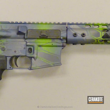 Cerakoted H-168 Zombie Green With Custom Mix Of H-227 Tactical Grey And H-171 Nra Blue