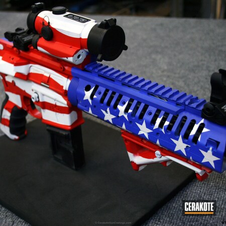 Powder Coating: Snow White H-136,NRA Blue H-171,AR Pistol,USMC Red H-167,Tactical Rifle,American Flag,AR-15,Stars and Stripes