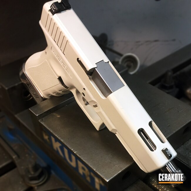 Cerakoted: Bright White H-140,Glock 19C,Pistol,Glock,Handguns