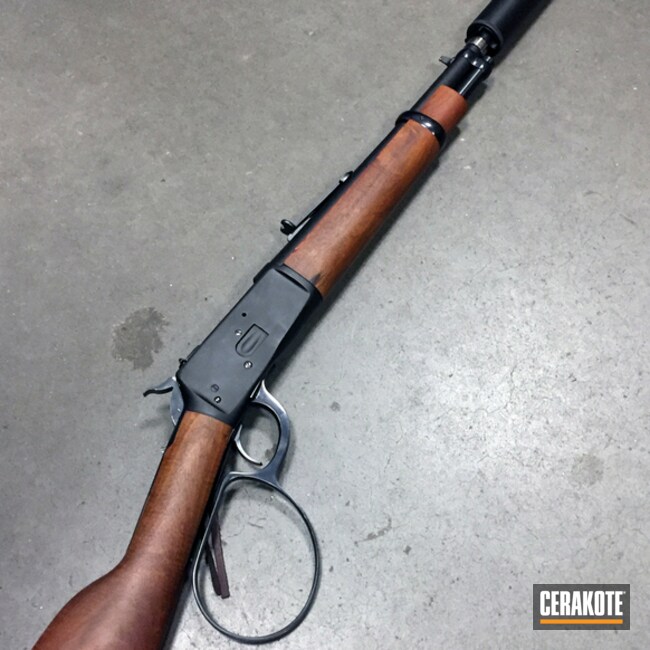 Cerakoted: Rifle,Marlin,Graphite Black H-146,.357 Magnum,Lever Action,Suppressor