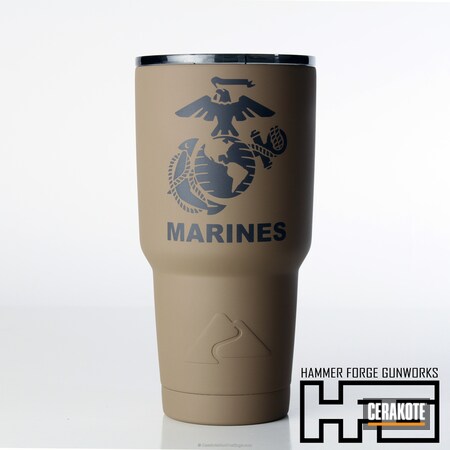 Powder Coating: Marines,Ozark Trail,Tumbler,USA,Sniper Grey H-234,American Flag,Military,Marines Logos,Coyote Tan H-235