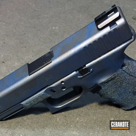 Powder Coating: Glock,Pistol,Blue Titanium H-185,Glock 19,Camo,Custom Camo,Ridgeway Blue H-220