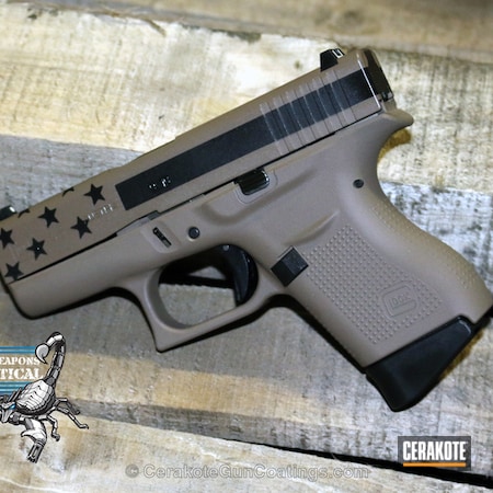 Powder Coating: Glock 43,9mm,Graphite Black H-146,Pistol,American Flag,MAGPUL® FLAT DARK EARTH H-267