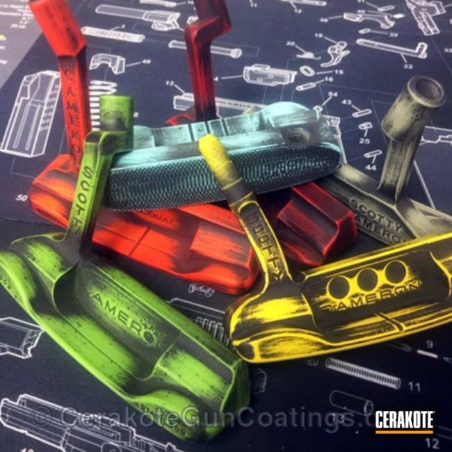 Cerakoted: Putter,Robin's Egg Blue H-175,Electric Yellow H-166,FIREHOUSE RED H-216,Golf,Scotty Cameron Putter,Graphite Black H-146,Distressed,BAE Green H-211,Zombie Green H-168,More Than Guns,Hunter Orange H-128