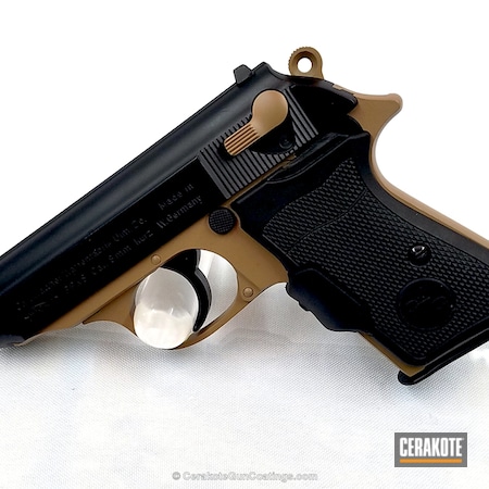 Powder Coating: Graphite Black H-146,Walther PPK/S,Two Tone,Matte Brown H-7504M,Pistol,Walther