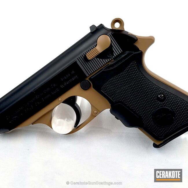 Cerakoted: Walther,Walther PPK/S,Graphite Black H-146,Two Tone,Pistol,Matte Brown H-7504M