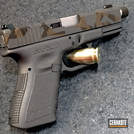 Powder Coating: Midnight Bronze H-294,Glock,Pistol,Glock 23,Tungsten H-237,Burnt Bronze H-148