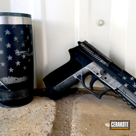 Powder Coating: Graphite Black H-146,Sig Sauer,Pistol,American Flag,YETI Cup,Battleworn,Titanium H-170