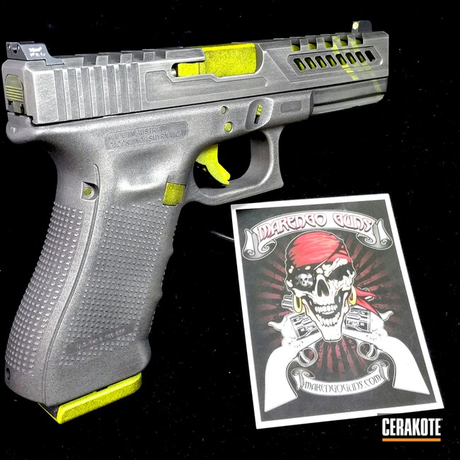 Cerakoted: Electric Yellow H-166,Graphite Black H-146,Stainless H-152,Pistol,Glock,Handguns