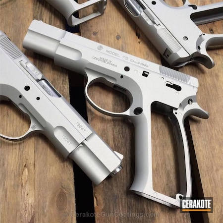 Powder Coating: Pistol,Shimmer Aluminum H-158,CZ75 SP01,Czech,Ceska Zbrojovka,Gun Parts