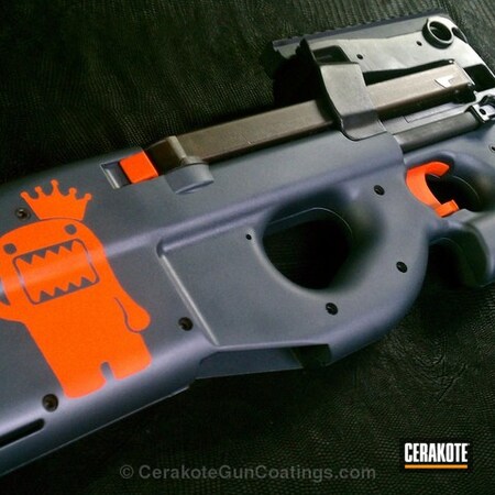 Powder Coating: Safety Orange H-243,Blue Titanium H-185,FN Mfg.,Tactical Rifle