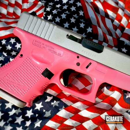 Powder Coating: Glock,Two Tone,Ladies,Pistol,Shimmer Aluminum H-158,Prison Pink H-141