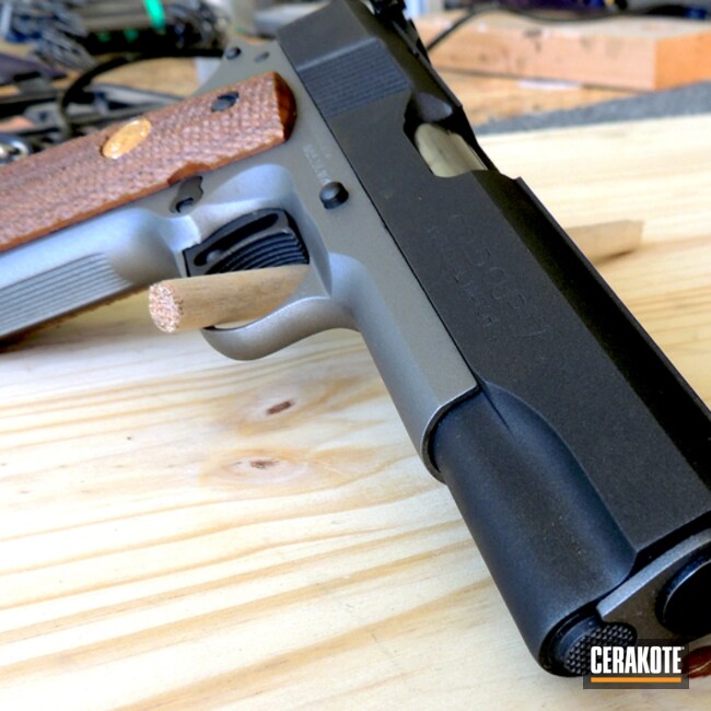 Cerakoted: Gold Cup National Match,Two Tone,Stainless H-152,Colt,Pistol,1911,Cobalt H-112