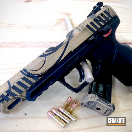 Powder Coating: Pistol,Gold H-122,Armor Black H-190,.22LR,Ruger,Ruger SR22,Antique