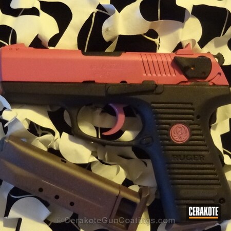 Powder Coating: Bazooka Pink H-244,Ladies,Handguns,Armor Black H-190,Ruger,Prison Pink H-141