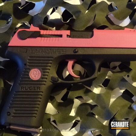 Powder Coating: Bazooka Pink H-244,Ladies,Handguns,Armor Black H-190,Ruger,Prison Pink H-141