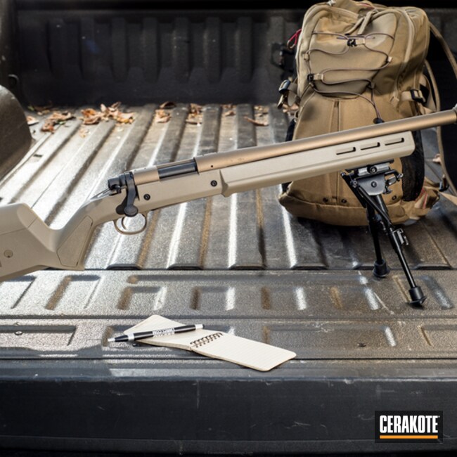 Cerakoted: Bolt Action Rifle,Bronze,Burnt Bronze H-148,Bipod,Remington,Suppressor,Remington 700