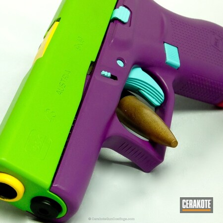 Powder Coating: Glock 43,DEWALT YELLOW H-126,Glock,Wild Purple H-197,SIG™ PINK H-224,Pistol,Robin's Egg Blue H-175,Wild Green H-207