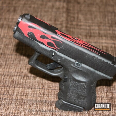 Powder Coating: Glock,Handguns,Armor Black H-190,FIREHOUSE RED H-216