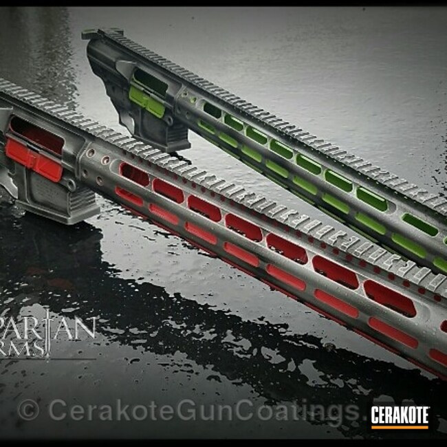 Cerakoted H-151 Satin Aluminum, H-146 Graphite Black, H-168 Zombie Green And H-167 Usmc Red