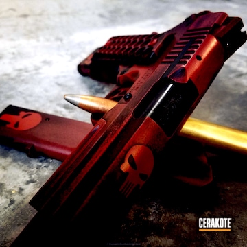 Cerakoted H-221 Crimson, H-216 Smith & Wesson Red And H-146 Graphite Black
