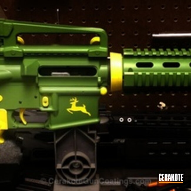 Cerakoted H-168 Zombie Green, H-200 Highland Green And H-144 Corvette Yellow